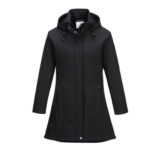 Portwest Carla Women's Hooded Softshell Jacket Black